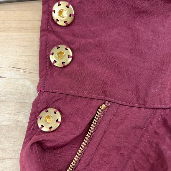 Tart Collections Womens Sz S Rain Jacket Oxblood Zip Pockets Packable Hood Lined - Picture 11 of 16